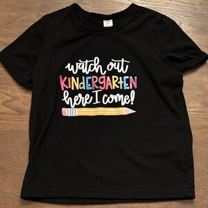SHEIN Black Kids T-Shirt - Watch Out Kindergarten Here I Come